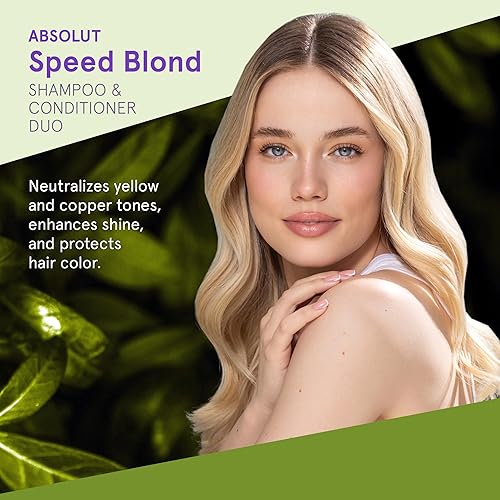 Miniatura 2 de Inoar Absolut Speed - Kit de champú y acondicionador rubio con aceite de argán para cabello rubio, plateado y gris con neutralización e hidratación