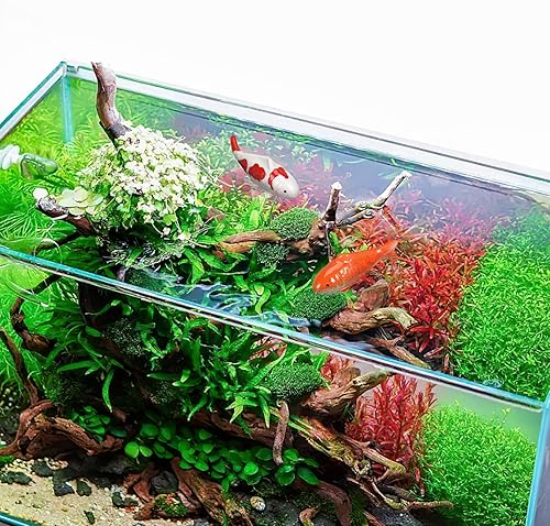 Miniatura 6 de TOYANDONA Pez Koi flotante de cerámica, 2 piezas de peces flotantes artificiales, decoración de peces dorados falsos para decoración de fuentes de