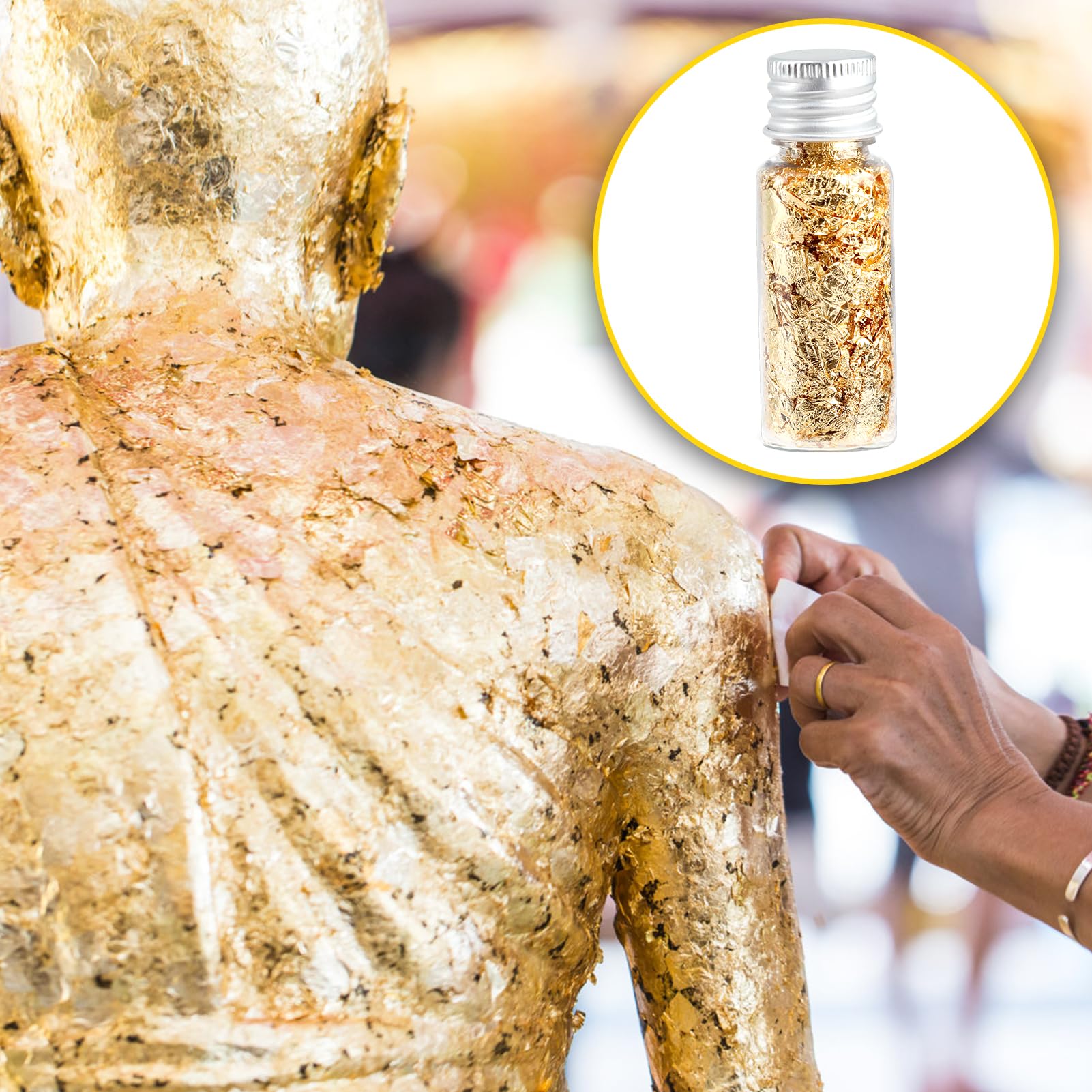 Foglia Oro Alimentare Commestibile | Per Decorare Torte, Dolci, Gelati E Bevande | Confezione Da 2 Bottiglie - Foto 6