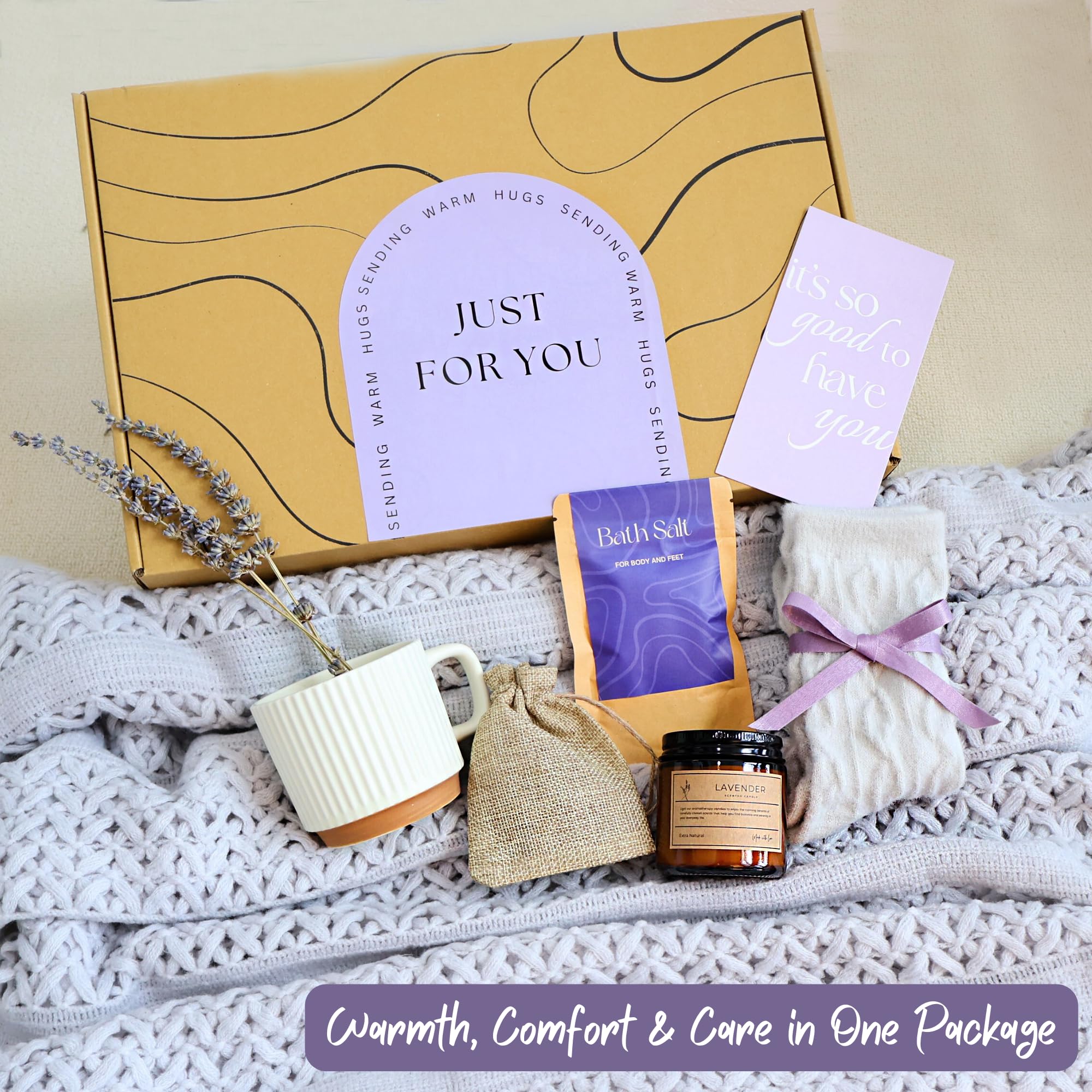 Get Well Soon Cesti regalo per le donne – Pacchetto di cura per le donne dopo l'intervento chirurgico, regali di pensiero, cestino di compleanno, scatola regalo per la cura di sé, abbraccio comfort in