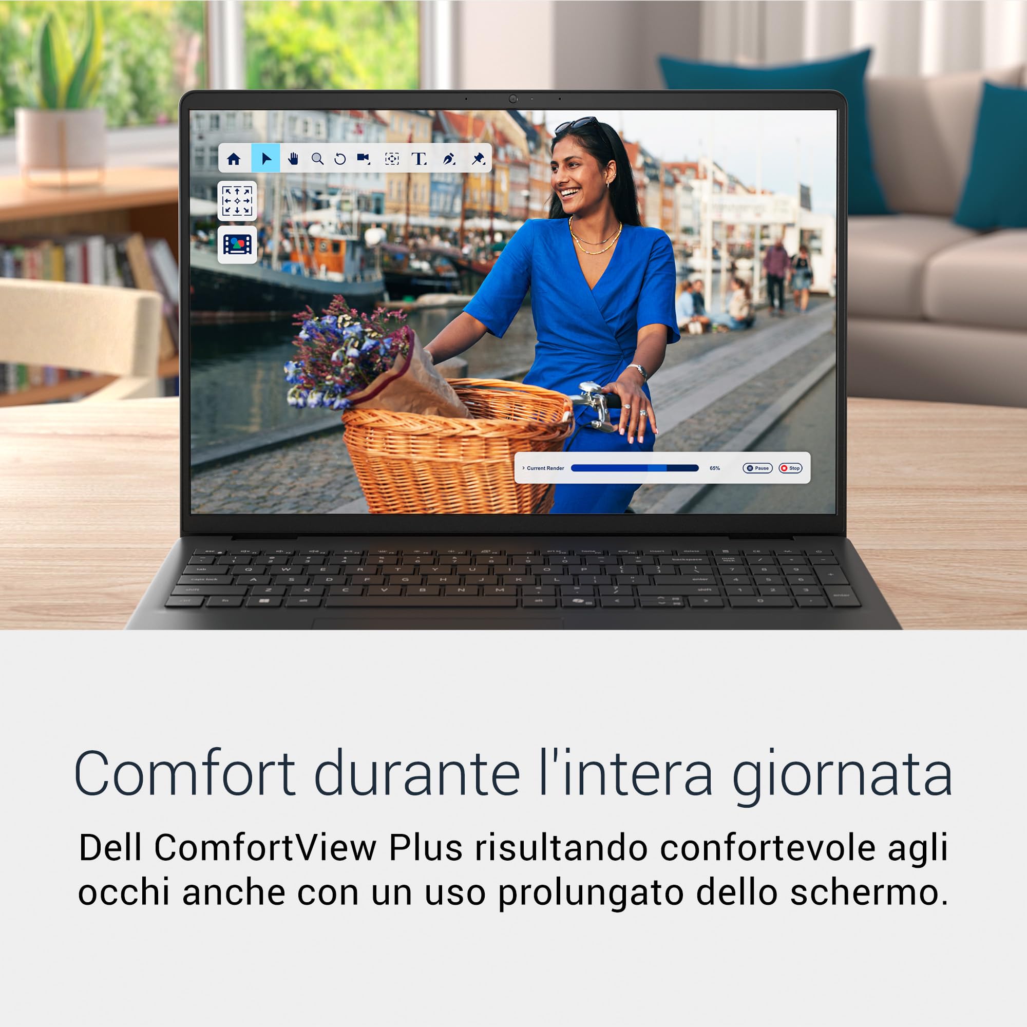 Dell 16 Laptop DC16250 – 16" FHD+ 16:10 (1920x1200), Intel Core 5 Series 1, Grafica Intel UHD, 16GB RAM DDR5, 512GB SSD, Win 11 Home, Tastiera Retroilluminata QWERTY, Lettore Impronte Nero Carbonio