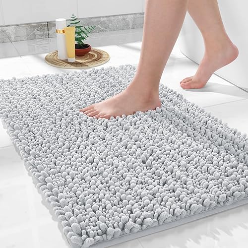 Miniatura 98 de Yimobra Alfombras de baño grandes antideslizantes lavables de 36 x 24 pulgadas, tapete de baño de chenilla ultra suave y absorbente, alfombra de