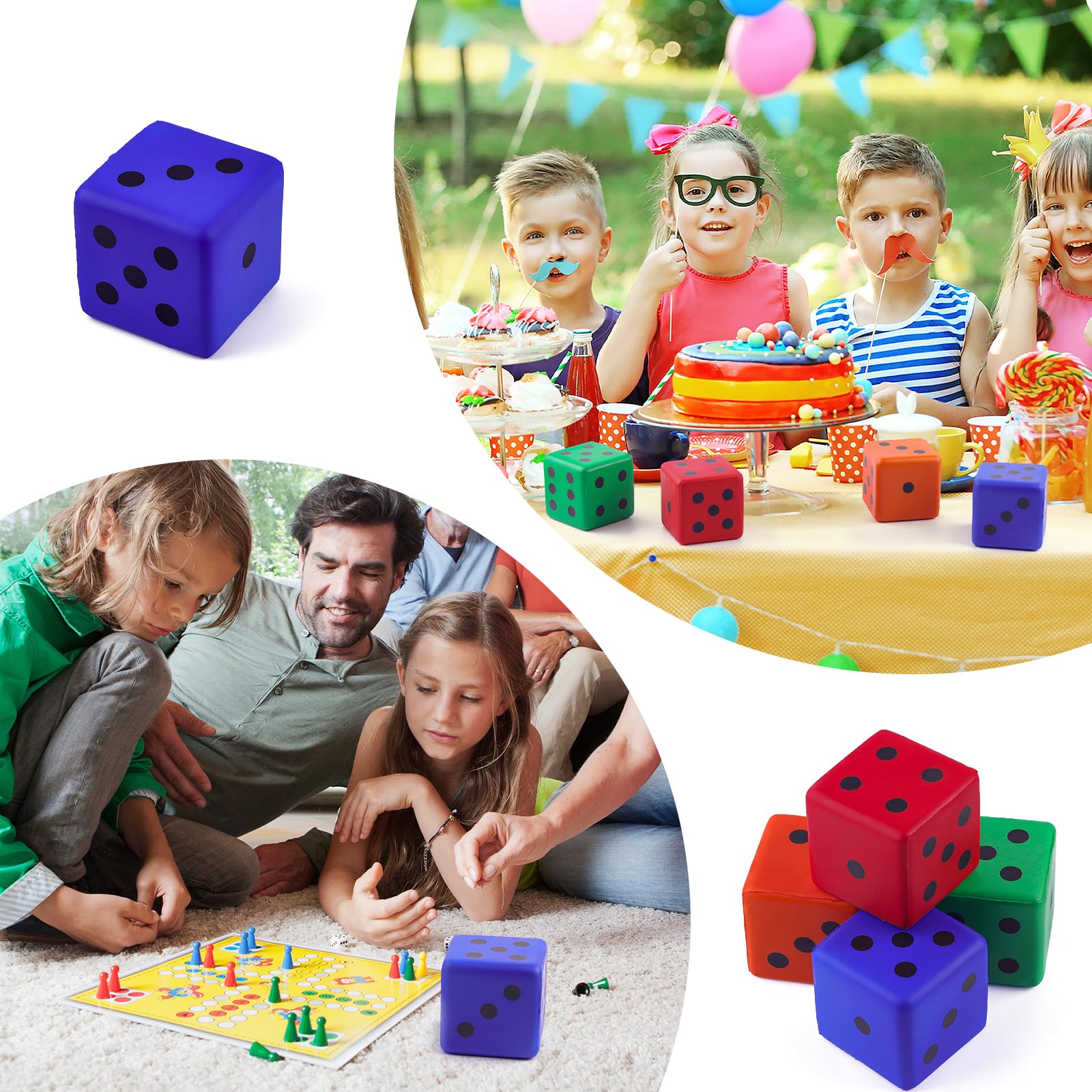 alldoro 63108 Cubo di schiuma blu, 15 x 15 cm, 149 g, extra morbido per bambini, in casa e all'aperto