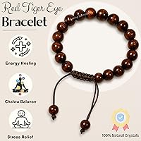 Vista 498 de Amazing Gemstone Crystal Bracelet for Women Men's Gifts - Protection Healing Crystal Bracelet - 8mm Gemstone Beaded Adjustable Bracelet Pulseras