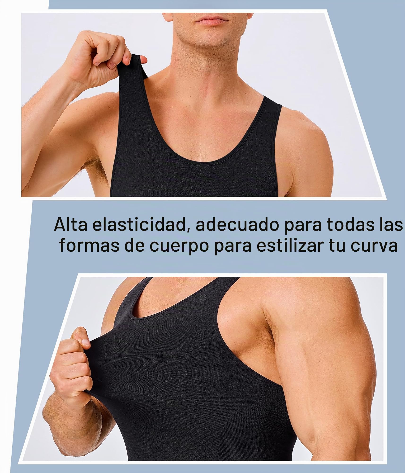 KUMAYES Camiseta Compresión Hombre Chaleco Faja Reductora Hombre Adelgazantes Full Body Shaper Fajas