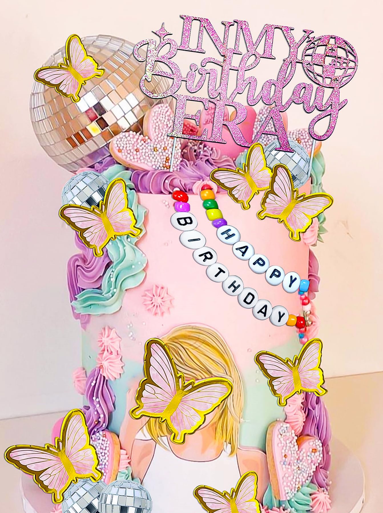 LaVenty Singer Birthday Cake Decoration Party Decorations Birthday Girls Theme Photo Backdrop Party Music Fans Lover Party Supplies