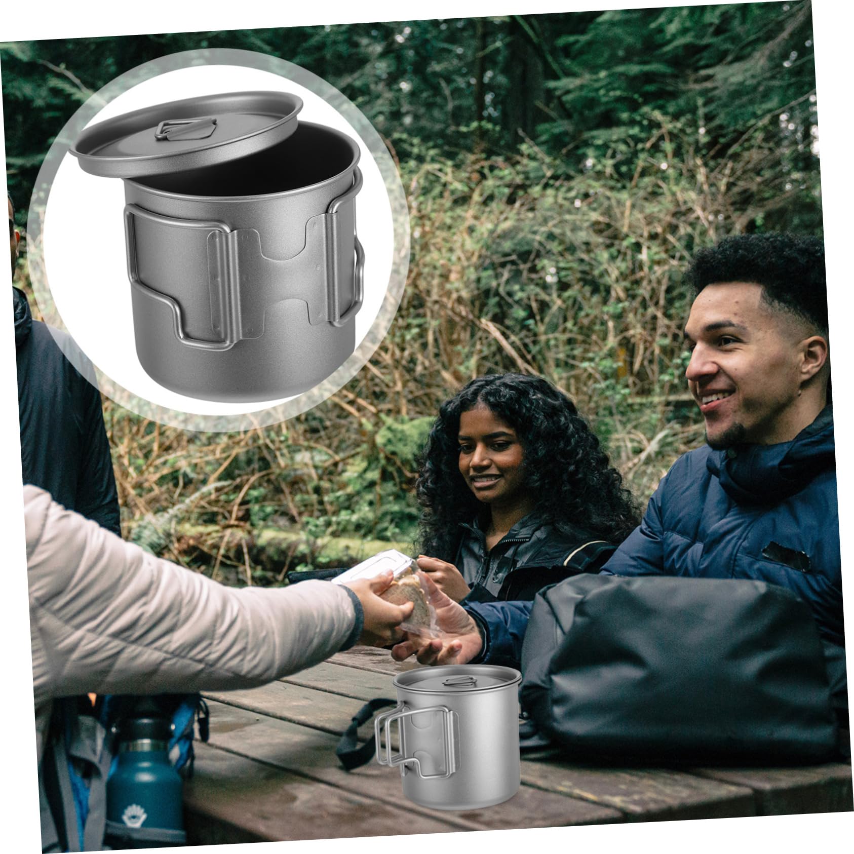 Tasse mit Faltbarem Griff Robuster Campingbecher aus für Outdoor Aktivitäten Wie Wandern Angeln und Deckel und Tragetasche