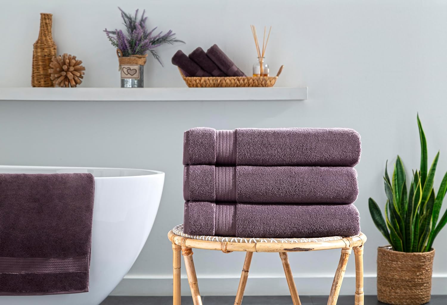 Ozdilek 4-Piece Bath Towels, 30x60 550 GSM 100% Turkish Cotton, Luxury Quick Dry, Extra Large, Fade-Resistant, Eco-Friendly, Spa Towel, Comfortable (Orchid Purple) - Image 7
