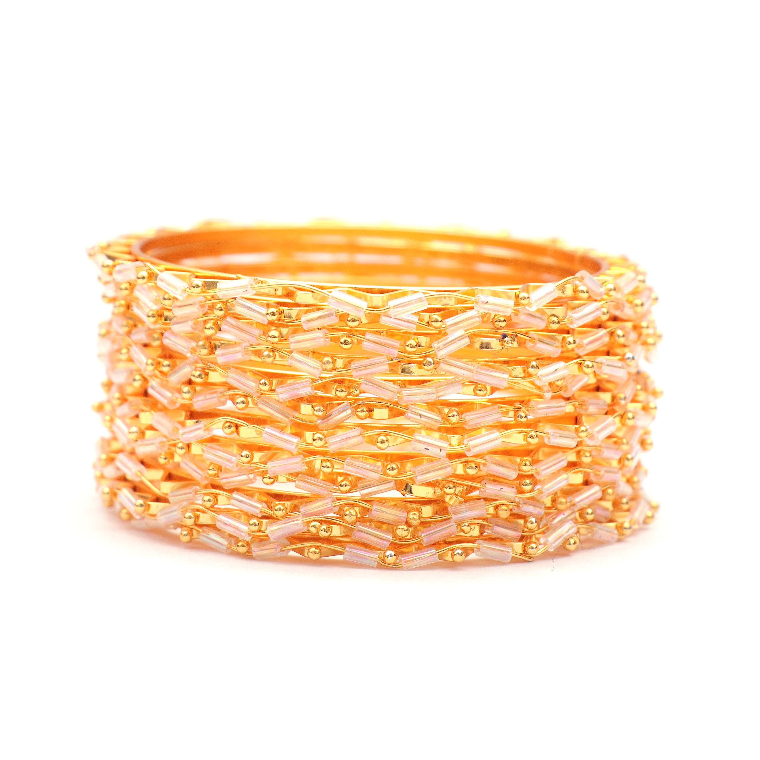 Shivarth Traditional Zig Zag Beads Bangle Kade For Girls & Women Bangles set Pipe Beads Golden Moti Kade Set 12pcs (2.8) (B0CD5WY3KN) Amazon Price History, Amazon Price Tracker