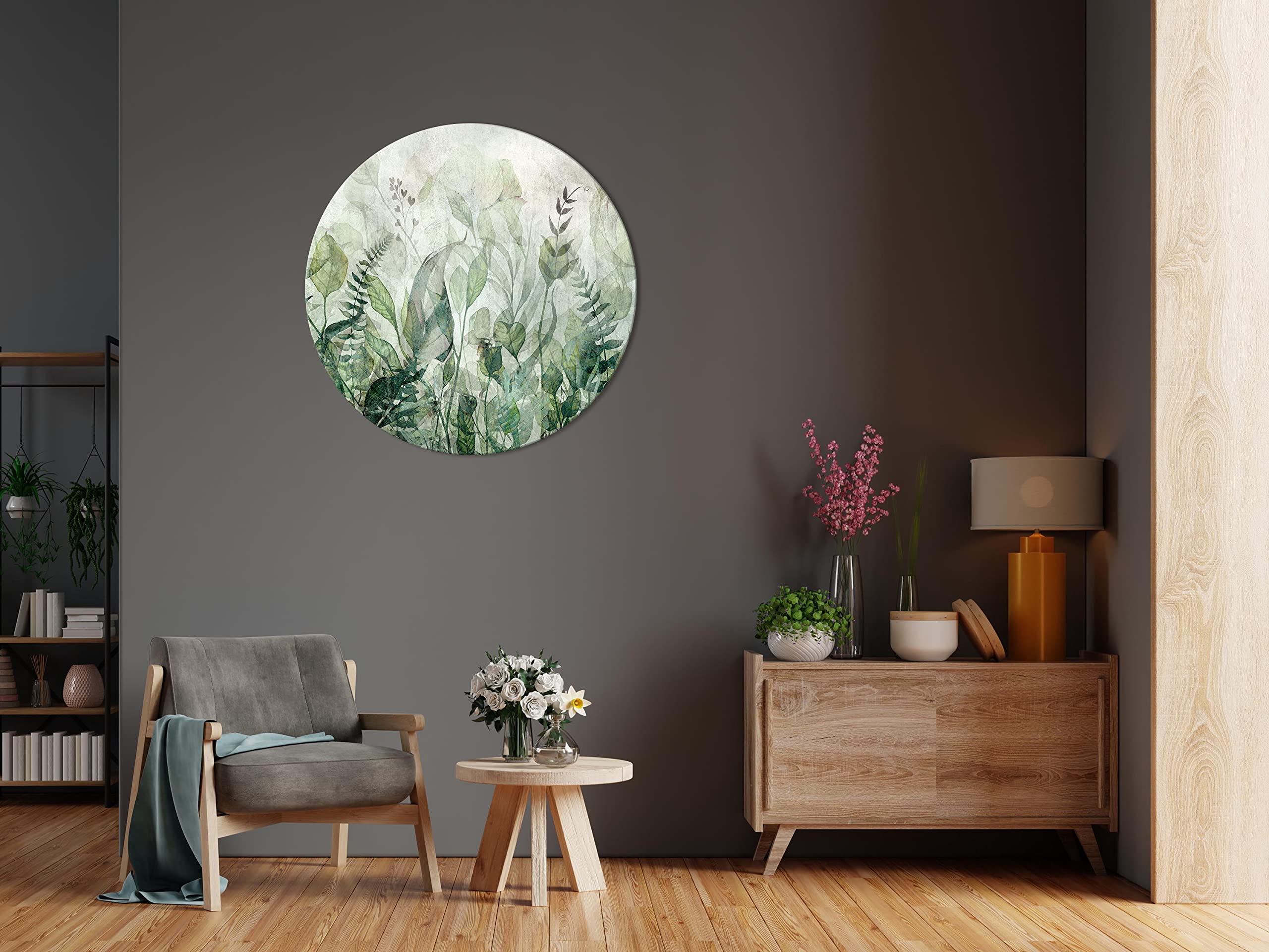 murando - Leinwandbild Botanik Wiese Aquarell, 80x80 cm, 1-teilig, modern | Hochwertige Leinwand, sofort aufhängbar, ideal fürs Wohn- oder Schlafzimmer, wasserfest und lichtecht, langlebig, stilvoll