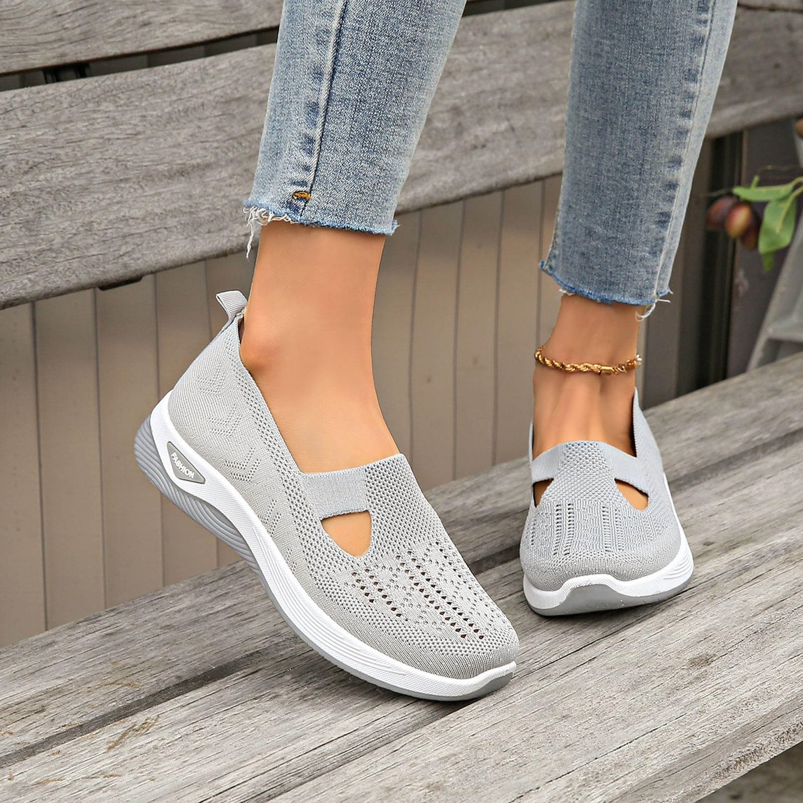 Zapatos Ortopédicos Mujer Pie Diabético Zapatillas Malla Sin Cordones Antideslizantes Ligeras Caminar Calzado