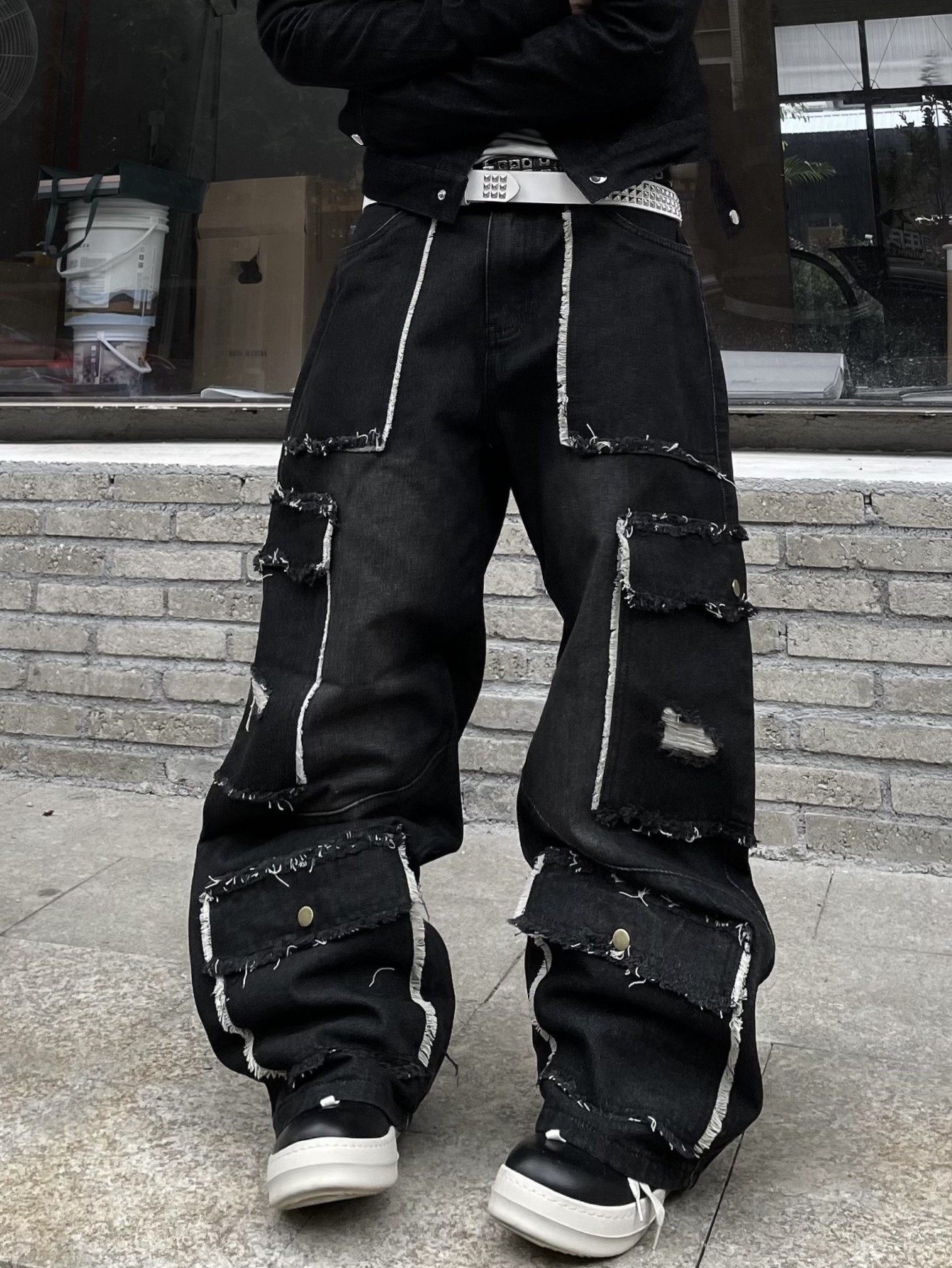 パンツ 2000's archive black buggy cargo denim パンツ 2000's archive black buggy cargo denim パンツ 2000's