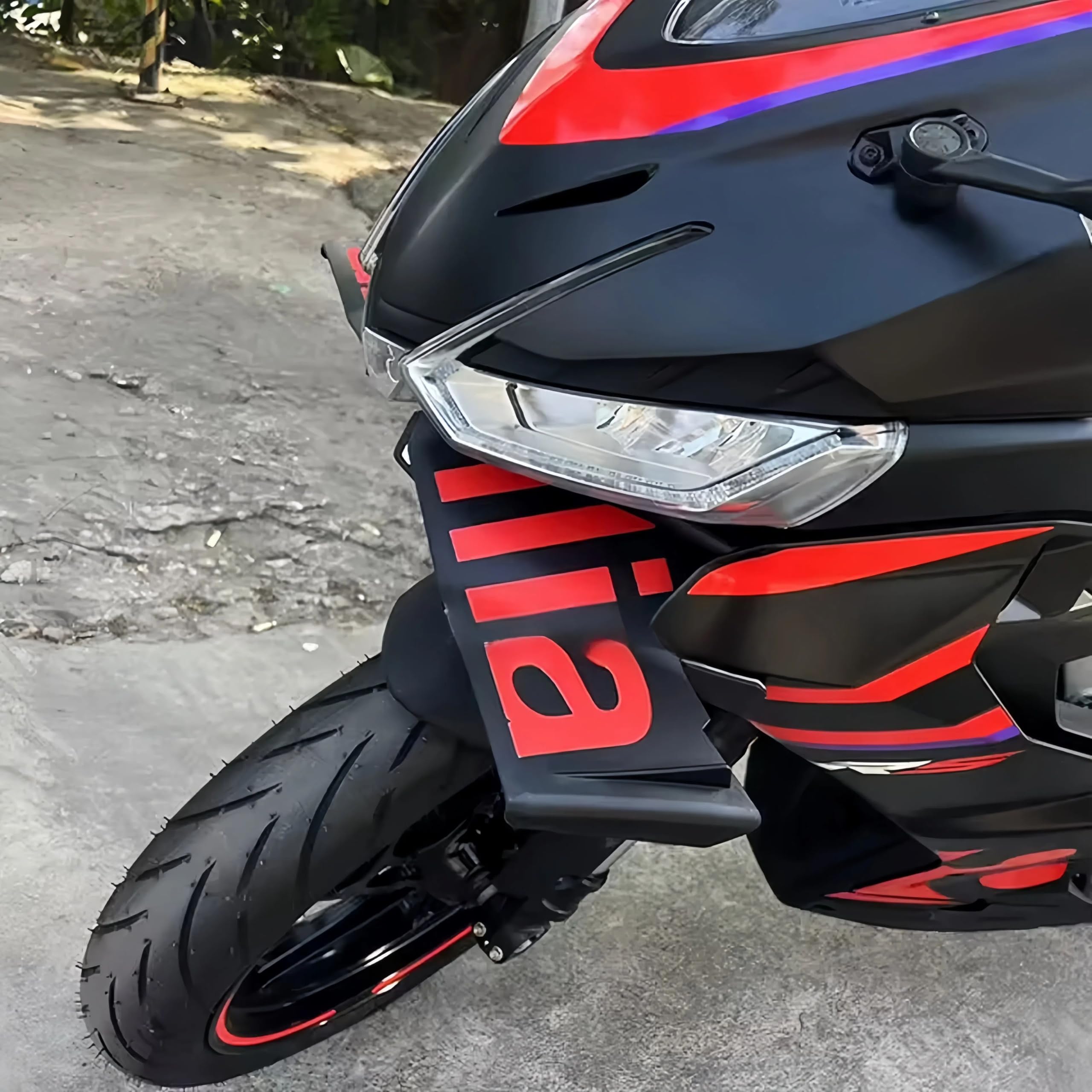 Neuer nackter Frontspoiler Aerodynamik Spoiler Dekorationsset Für Aprilia RS457 RS 457 2024 Motorradzubehör Logo (Weiß)