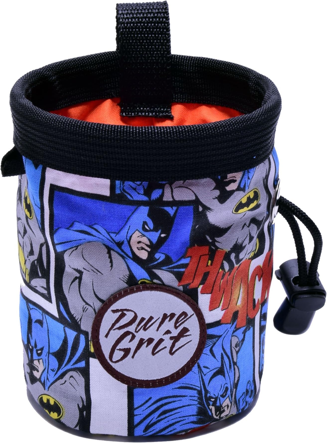 Pure Grit Little Kid Sized Batman Chalk Bag for 3-8 Year Olds (USA Made)