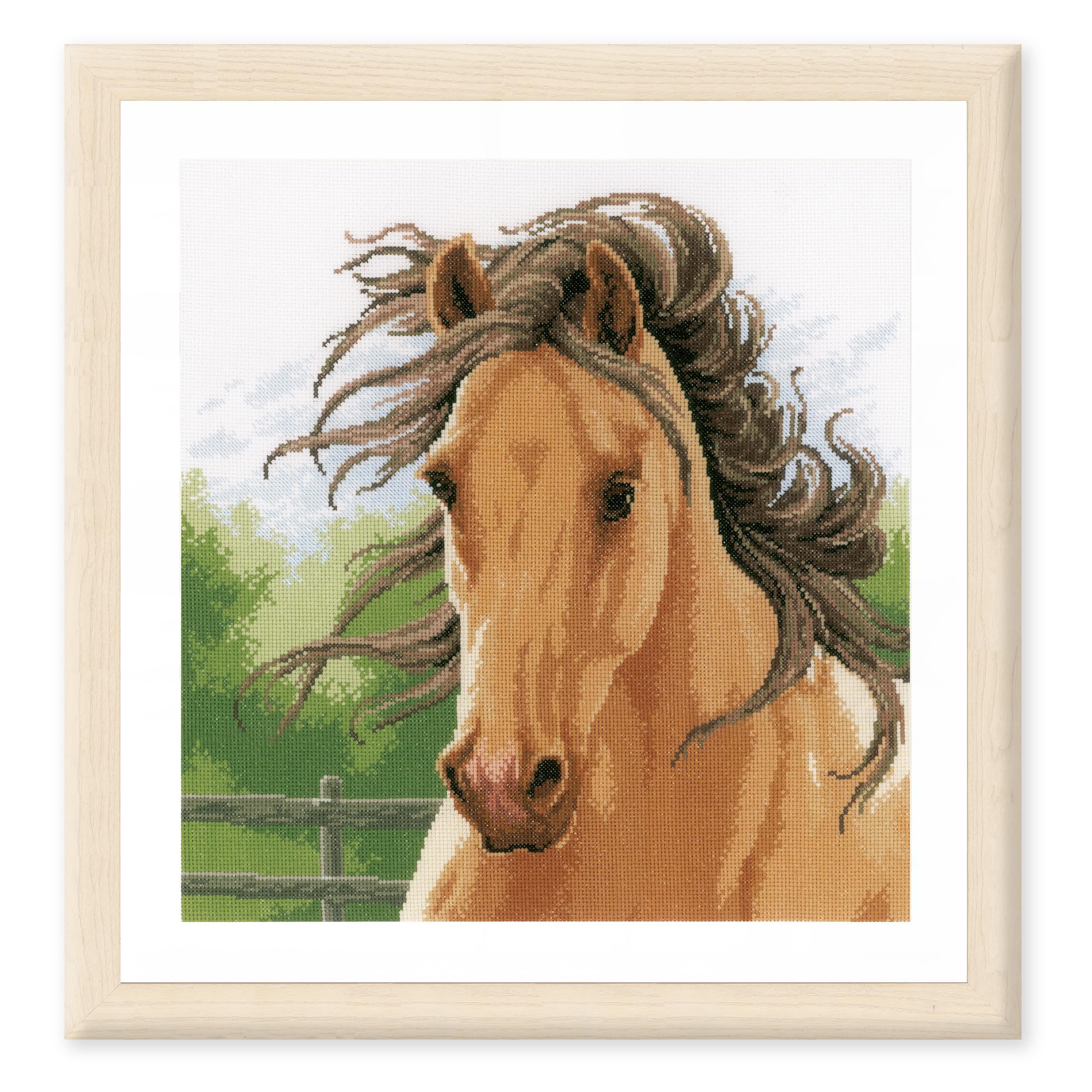 Lanarte Point De Croix Compté Tableau Kit Complet DIY Broderie Motif CHEVAL Patron Adulte Art Creatif Decoration Salon Activité Manuelle Cadeau ca. 35 x 35 cm Counted Cross Stitch