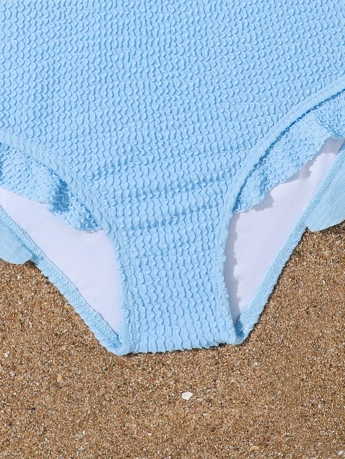 Floerns Costume da bagno estivo da bambina, 2 pezzi, con volant