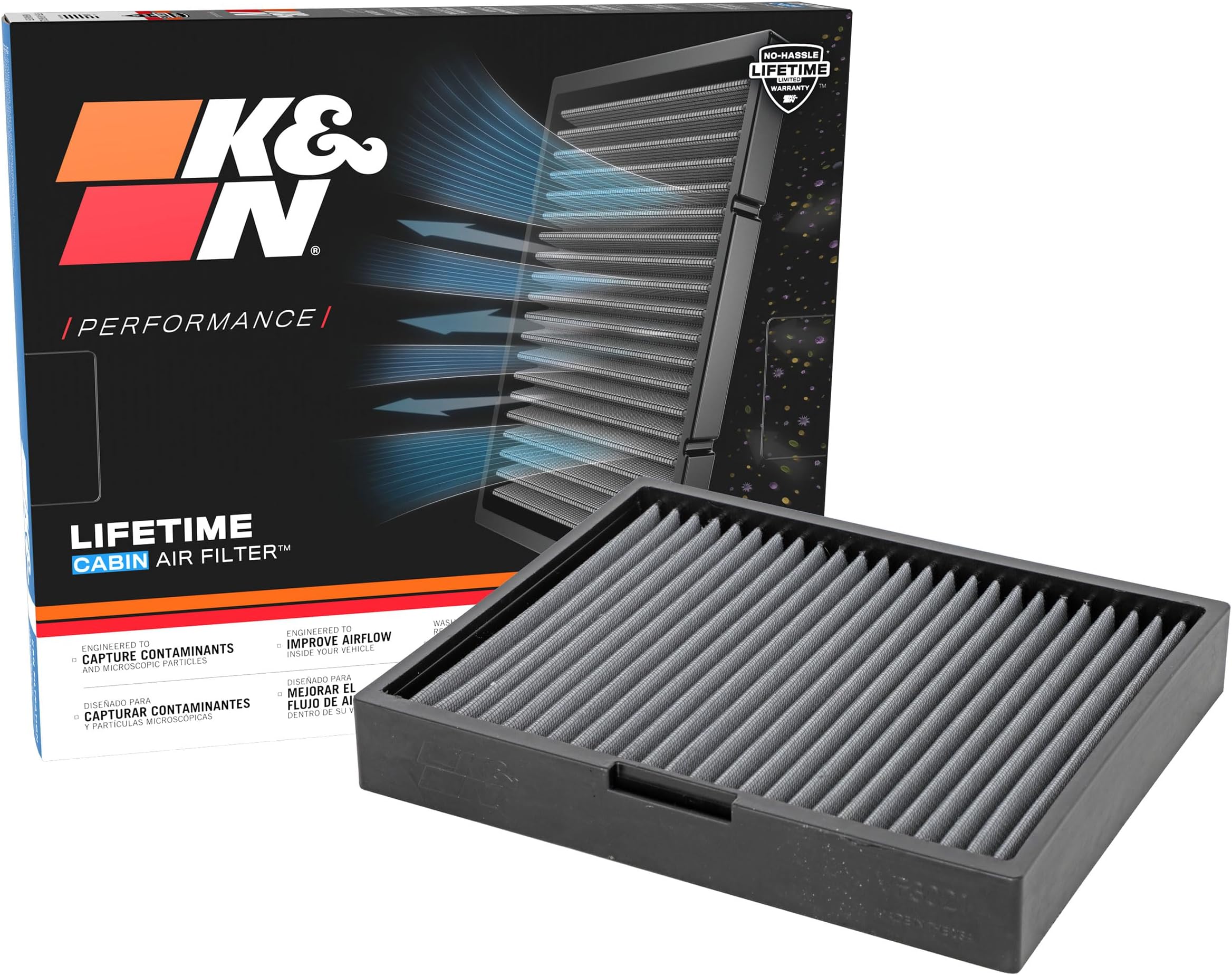 LIFETIME Cabin Air Filter: Premium, Washable, Clean Air for your Cabin: Compatible with 2020-2025 Ford/Lincoln: Bronco, Escape, Explorer, Mustang Mach-E, Aviator, Corsair, VF3021