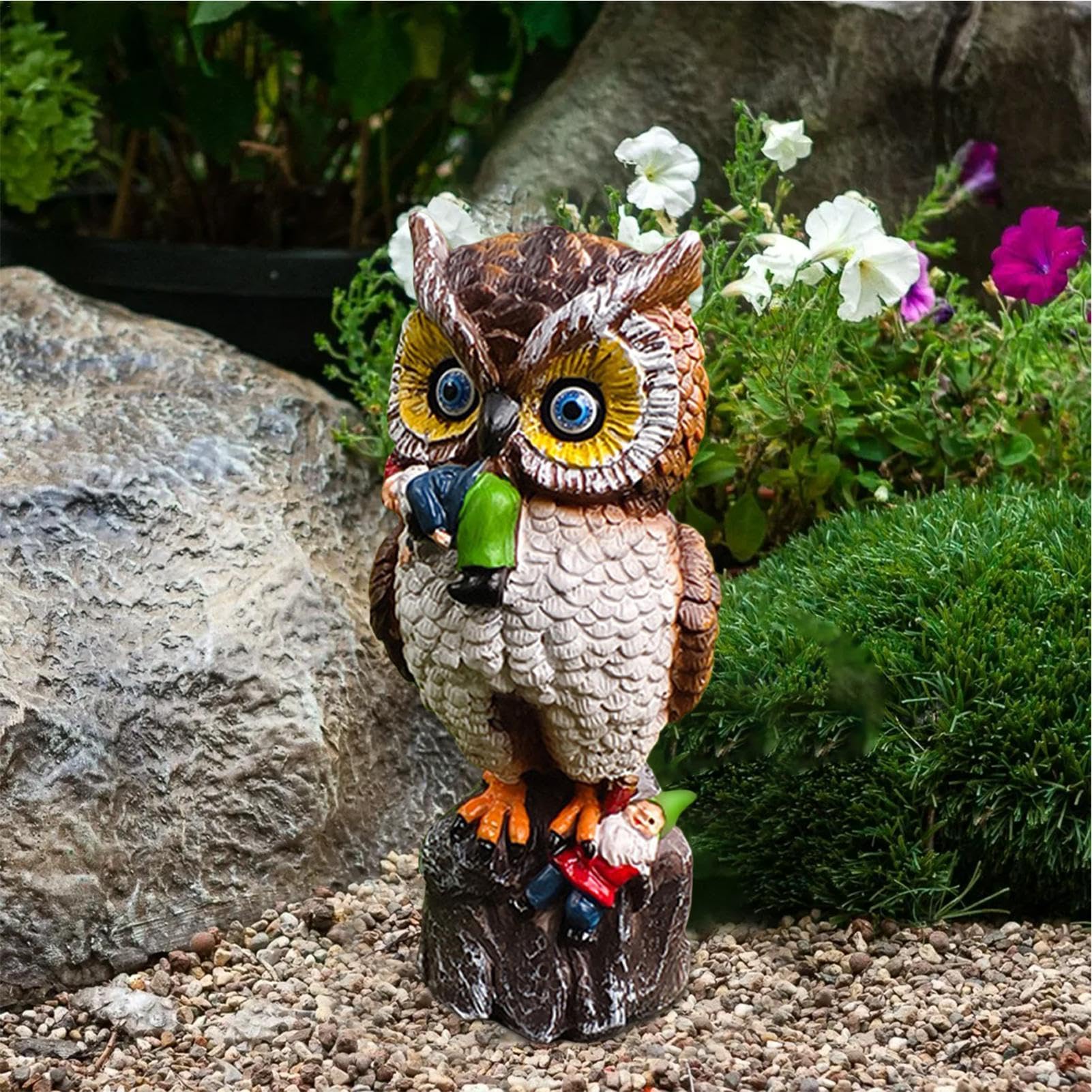 カラフルフクロウ 置物 10セット ミニチュア オブジェ 置物 ガーデンオーナメント カラフルなフクロウ ふくろう 6個