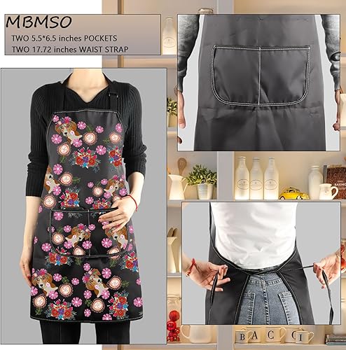 Miniatura 10 de MBMSO Delantal de aseo para perros, delantal de cocina para perros, regalo para amantes de los perros, delantal impermeable, delantal colorido para