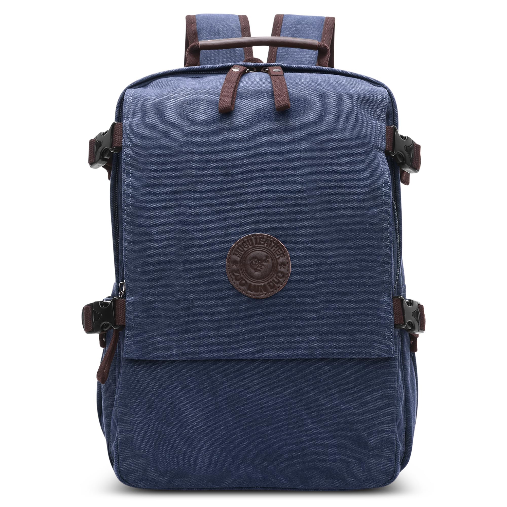 Zaino per Laptop Uomo Tela Zaino Viaggio Adatto per Laptop da 15.6 pollici Outdoor College Campeggio Lavoro Casual Alpinismo Grande Capacità Durevole Blu