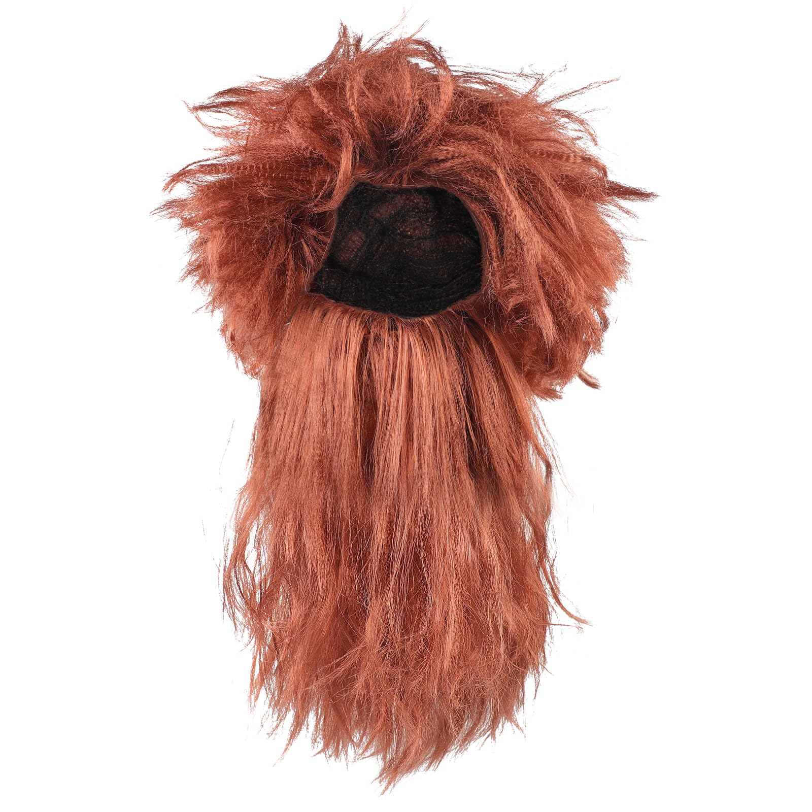 Halloween Fluffy Cosplay Headgear Funny Savage People Wig Beard Set Realistic Scary Dress Up Mask Halloween Aboriginal Costume Head Covering for Halloween Fancy Dress Party Carnival Cosplay Prop