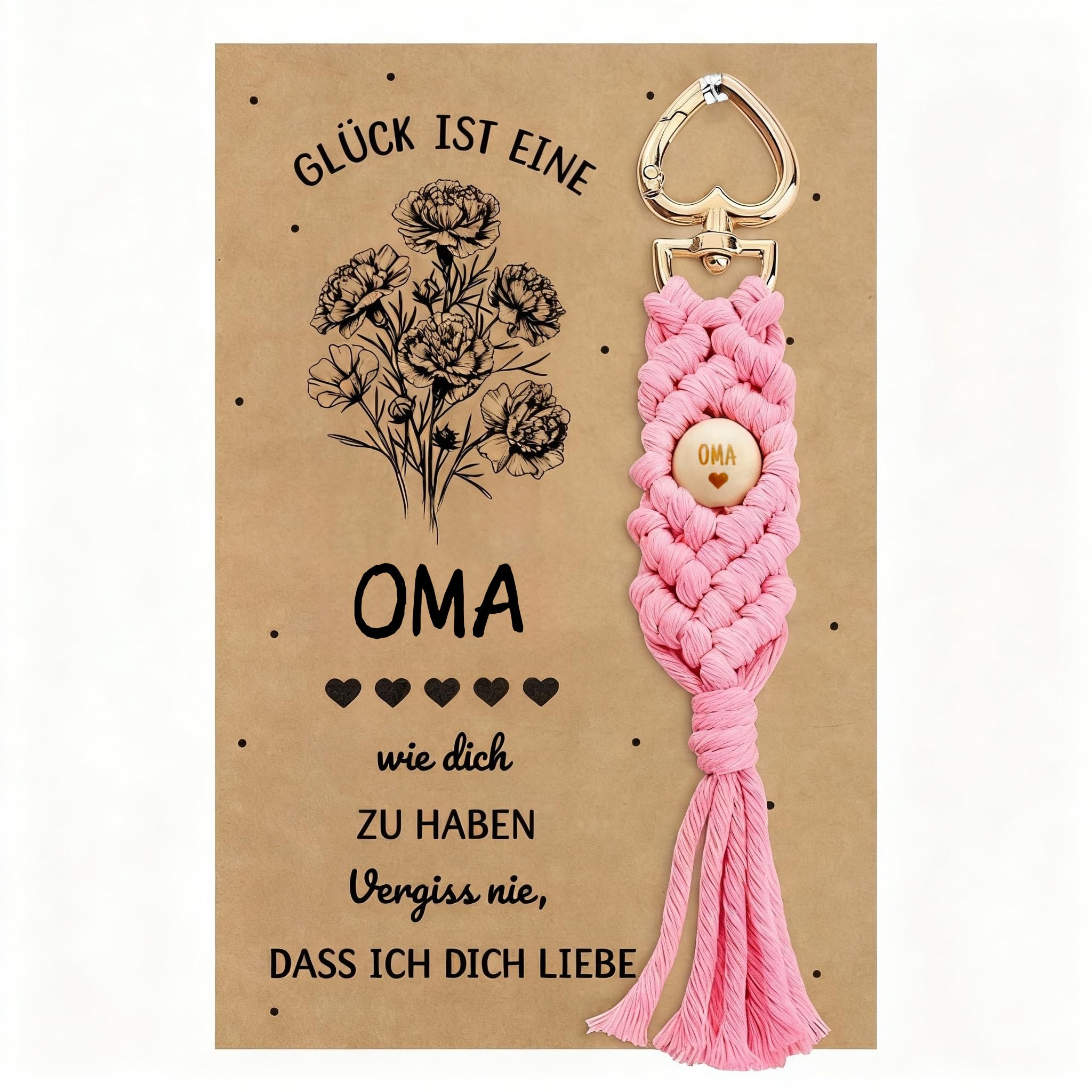 Generisch Geschenke für Oma, Geburtstagsgeschenk Schlüsselanhänger mit Karte, Beste Weihnachtsgeschenke Muttertagsgeschenke Ostergeschenke für Oma