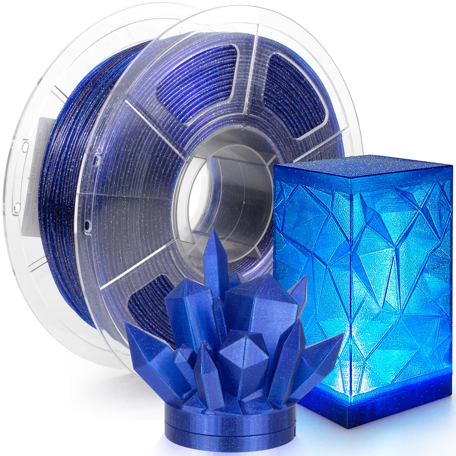 IEMAI PETG Filament 1.75mm 1Kg, Flammpunkt Transparent PETG Blau, High Speed 3D Drucker Filament, Maßgenauigkeit +/- 0,02 mm