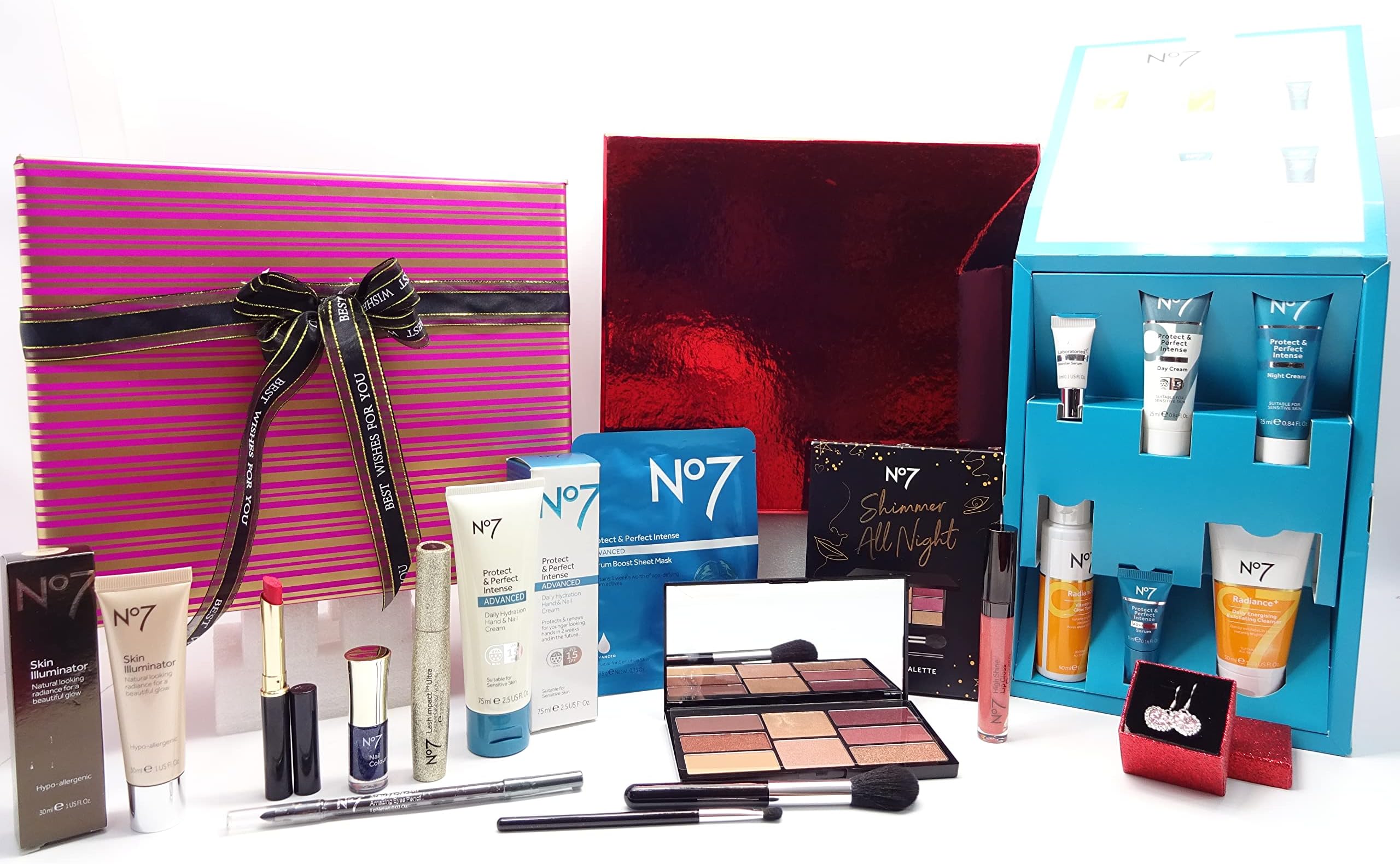 No7 Luxury Beauty Blockbuster Skincare & Make Up Gift Box Gift Wrapped