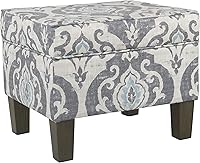 Vista 21 de Homepop Decoración para el hogar K7646-A862 Otomana de almacenamiento rectangular moderna tapizada Otomana con tapa con bisagras