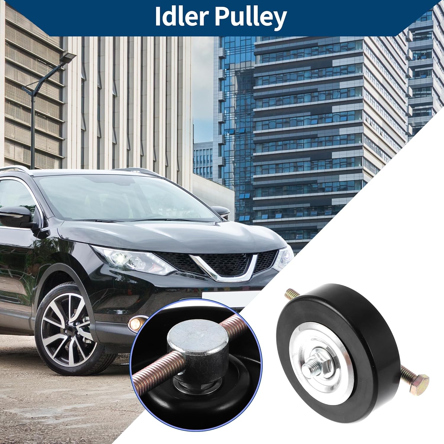 No.11927AG30A Drive Belt Idler Pulley for Nissan Pathfinder 2001-2004 for INFINITI FX35 2003-2008 Serpentine Tensioner Pulley Idler 1 Pc