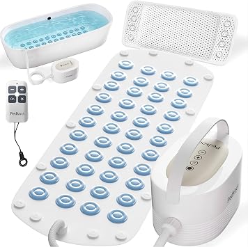 Bubble Bath Massager Mat for Bathtub, 47.2" x 15.8" Full-Body Warm Air Spa with 6-Level Adjustable Bubbles, Waterproof Design, Remote Control, For Stress, Muscle Relief For Smooth Tubs Only