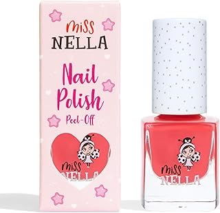MISS NELLA CHERRY MACAROON – Safe Special bold pink Nail Polish for Kids, Non-Toxic & Odor Free Formula for Children and Toddlers, Natural Water Based for Easy Peel Off