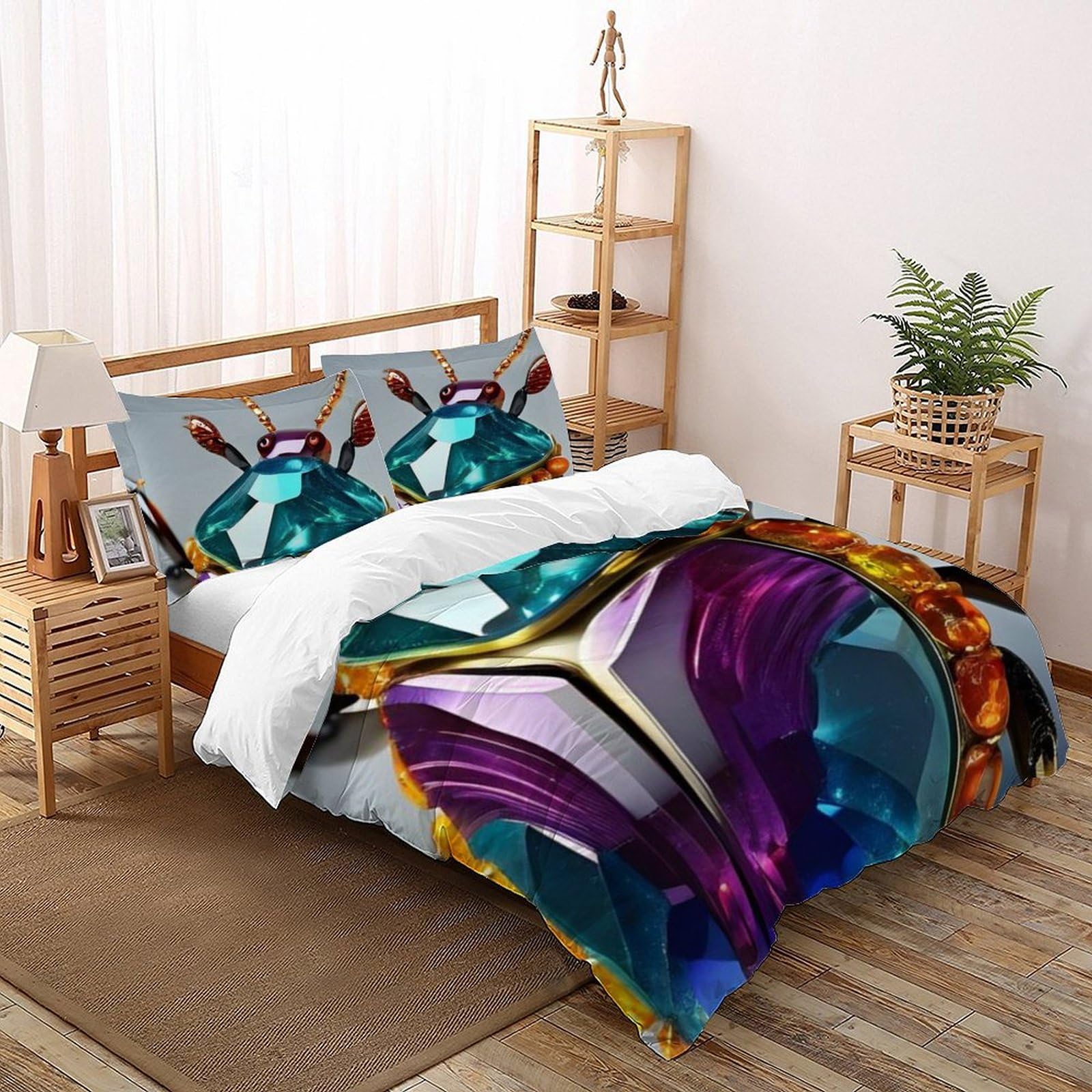 Housse de couette imprimé 3D animaux de la terre microfibre 200x200 cm