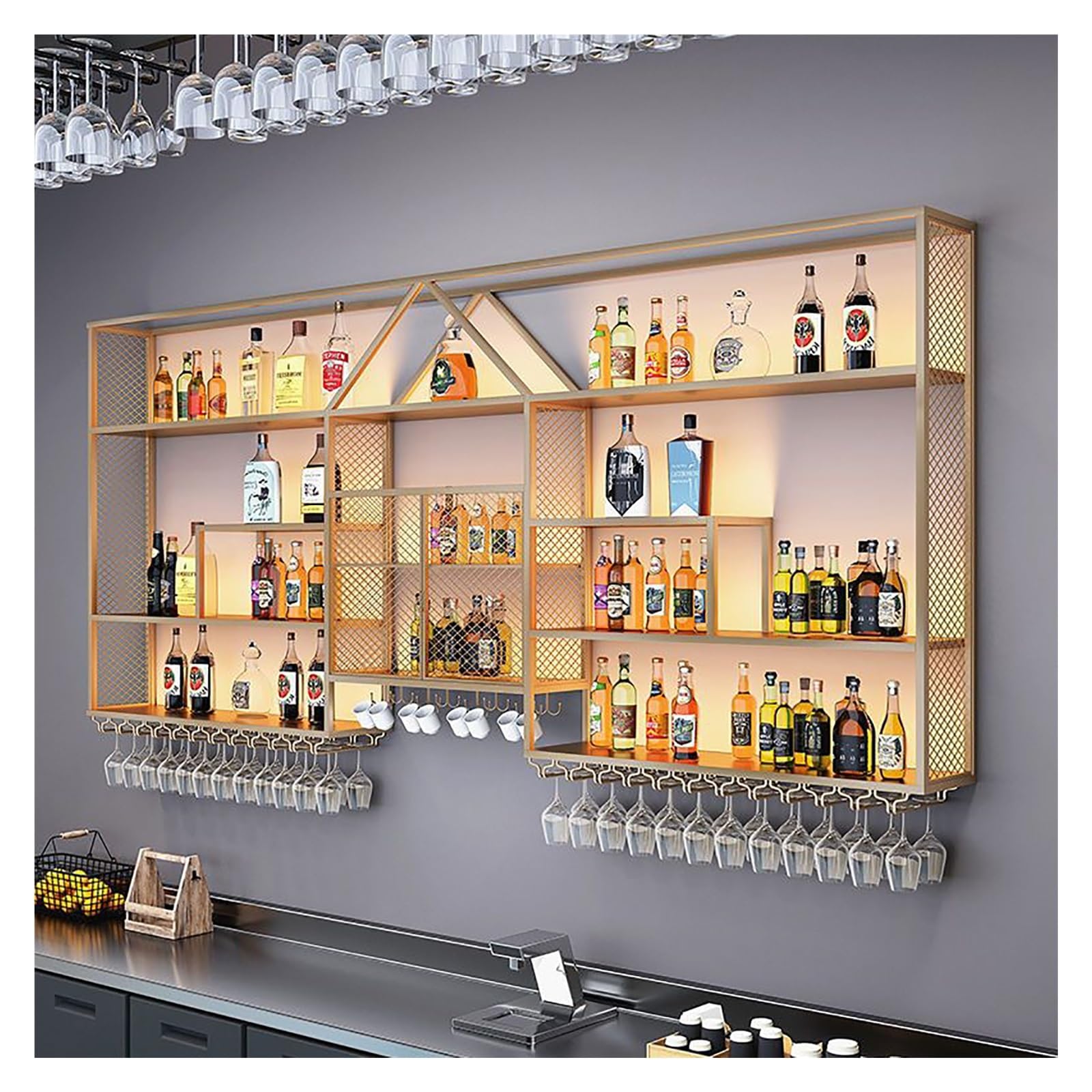 アンティーク家具 壁掛けワインラック グラスハンガー ワインラック