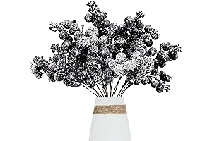 A Touch of Winter Charm: 16 pc Artificial Glitter Berry Stems