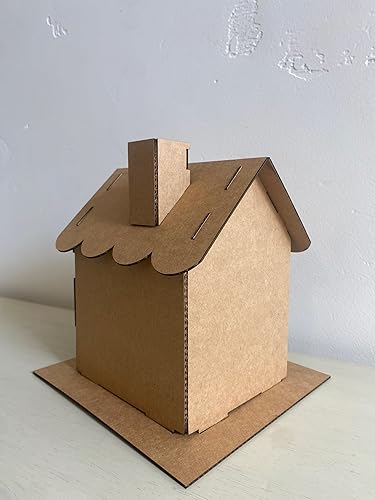 Miniatura 3 de Kit de casa de pan de jengibre con techo festoneado (cartón) - Paquete de 5