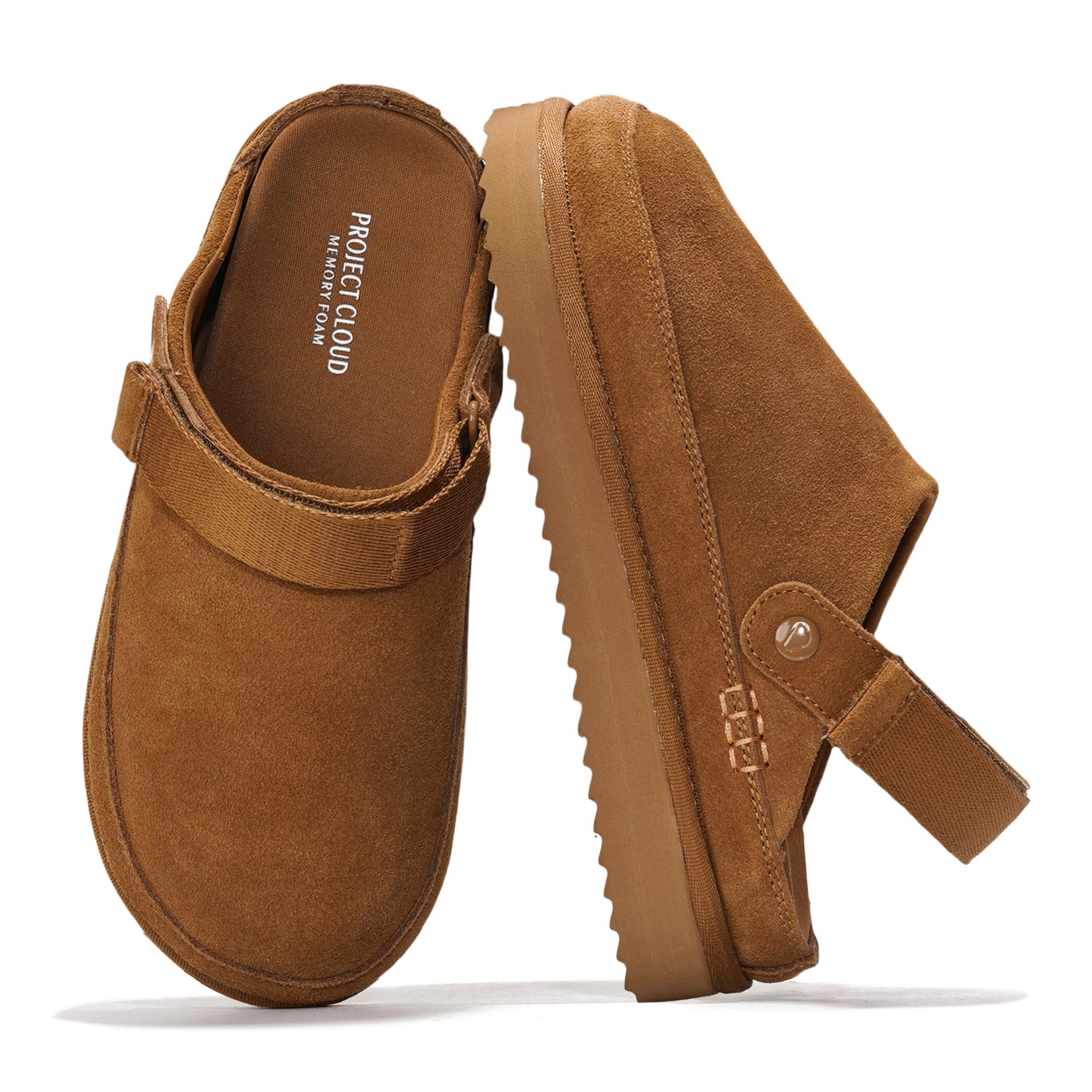 100% Genuine Leather Platform Mule Clogs for Women - Fall Shoes for Women