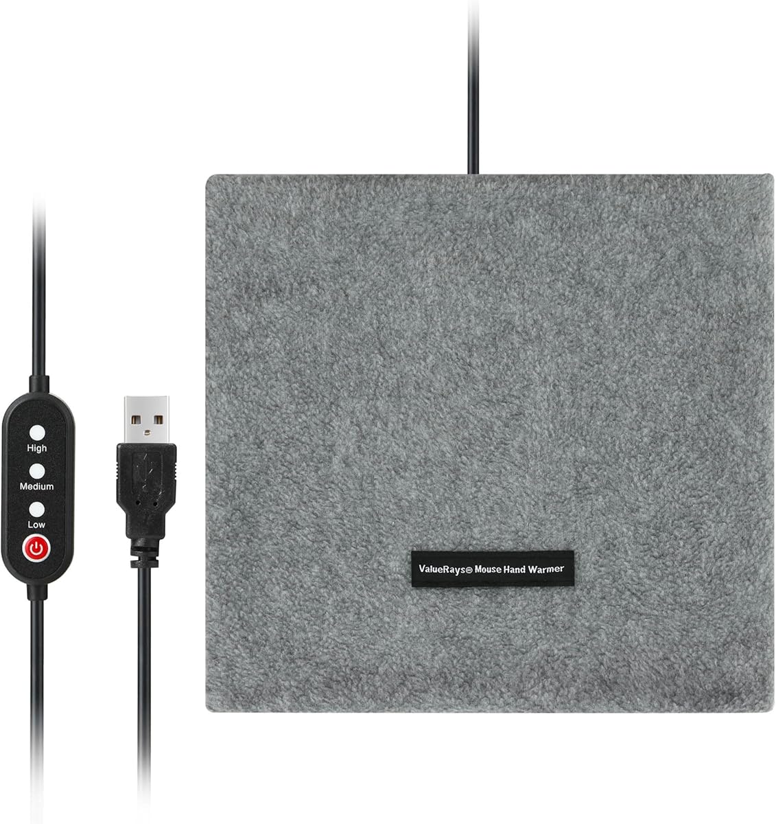 USB Heated Mouse Pad Hand Warmer (with Heat Control Switch)
