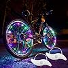 LED Wheel Lights for Students and Adults, Colourful Spoke Accessories with 3 Flashing Modes, Easy Install Bicycle Wheel Lamps for Night Riding, Fun Cycling Gift Idea for Students and Families Outdoors
