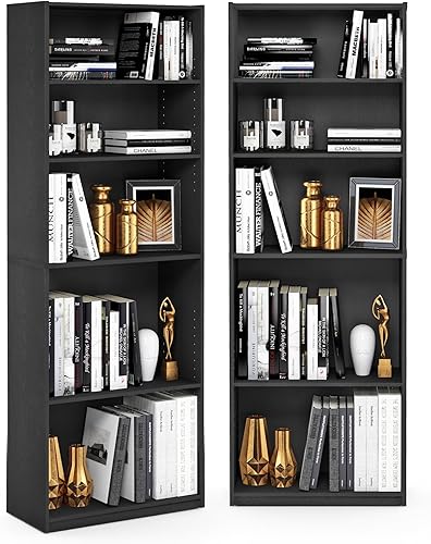 Miniatura 27 de Furinno Librero básico de almacenamiento de 3 niveles, roble francés gris gris roble francés,Nuez Columbia,2-Marrón