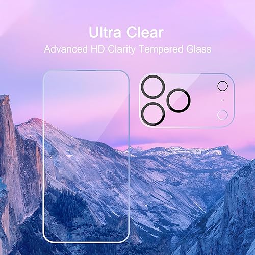 Miniatura 47 de Ailun Paquete de 2 protectores de pantalla para iPhone 12 Pro Max [6.7 pulgadas] + 2 protectores de lente de cámara, película de vidrio templado