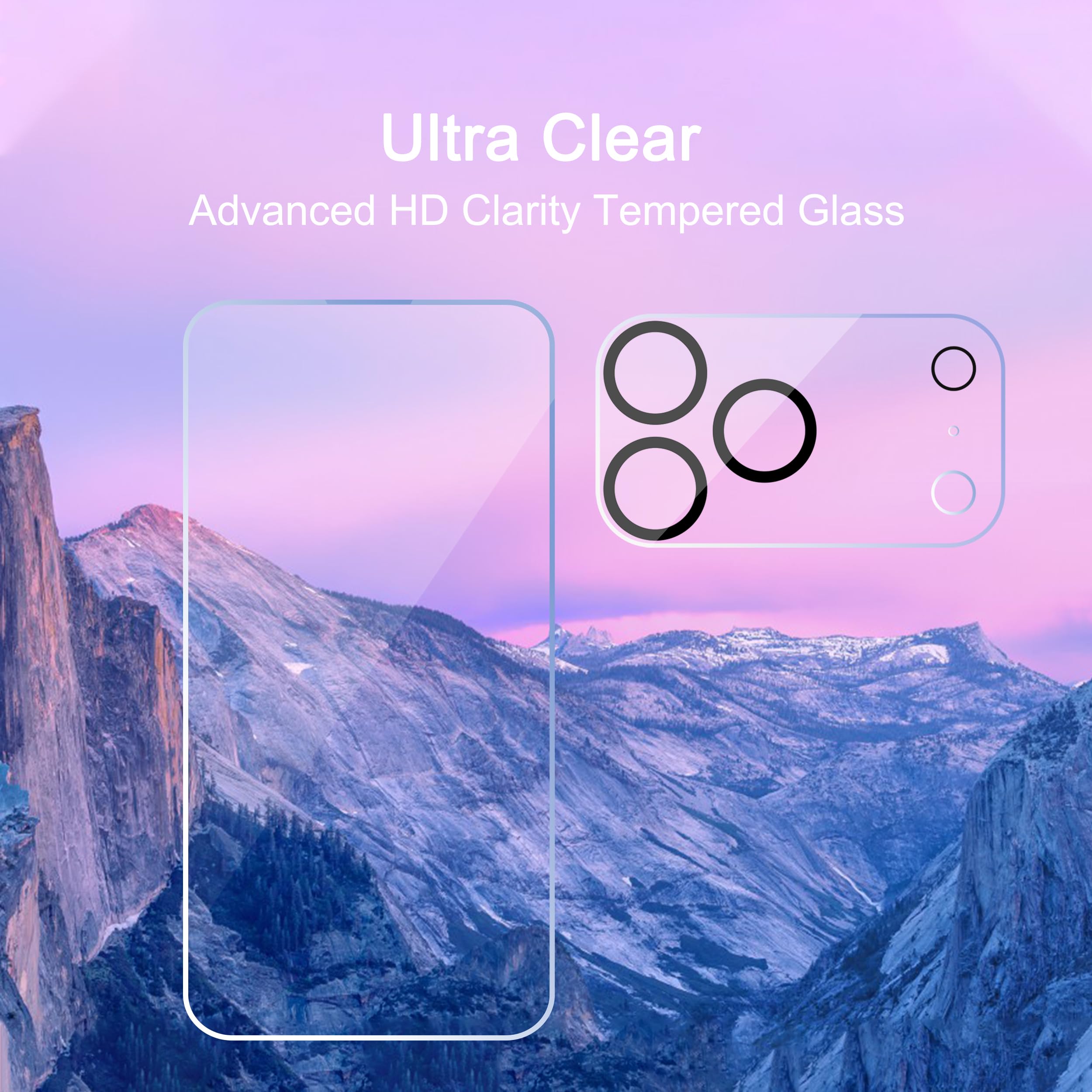 Ailun 3 Pack Screen Protector for iPhone 17 Pro Max [6.9 inch] + 3 Pack Camera Lens Protector with Installation Frame,Dynamic Island Compatible,Case Friendly[Not for iPhone 17/17 Pro/iPhone Air] - 2