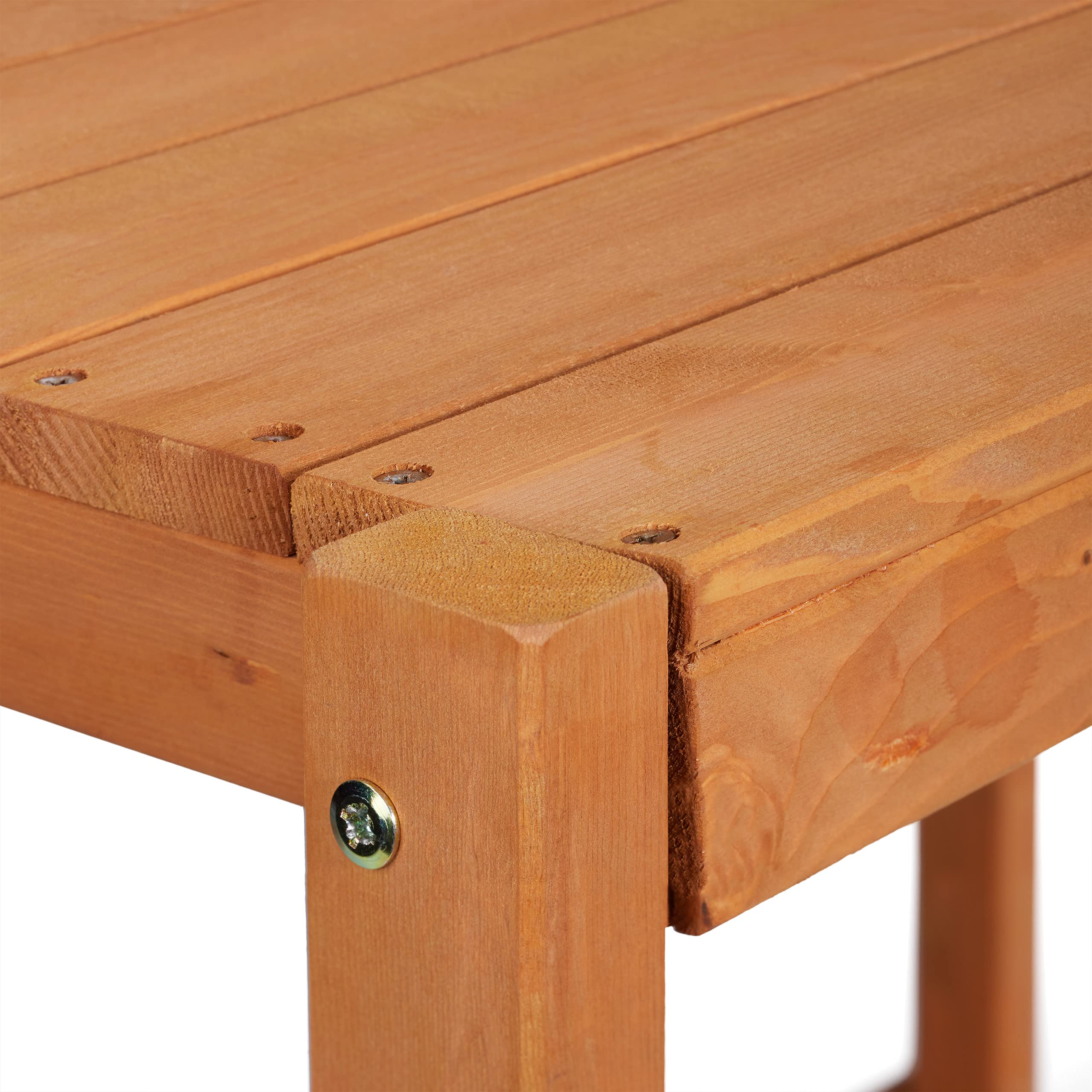 Relaxdays Banco da Lavoro, Tavolo da Giardinaggio Pieghevole, HLP: 151,5x91x62 cm, Giardino o Balcone, Marrone Chiaro