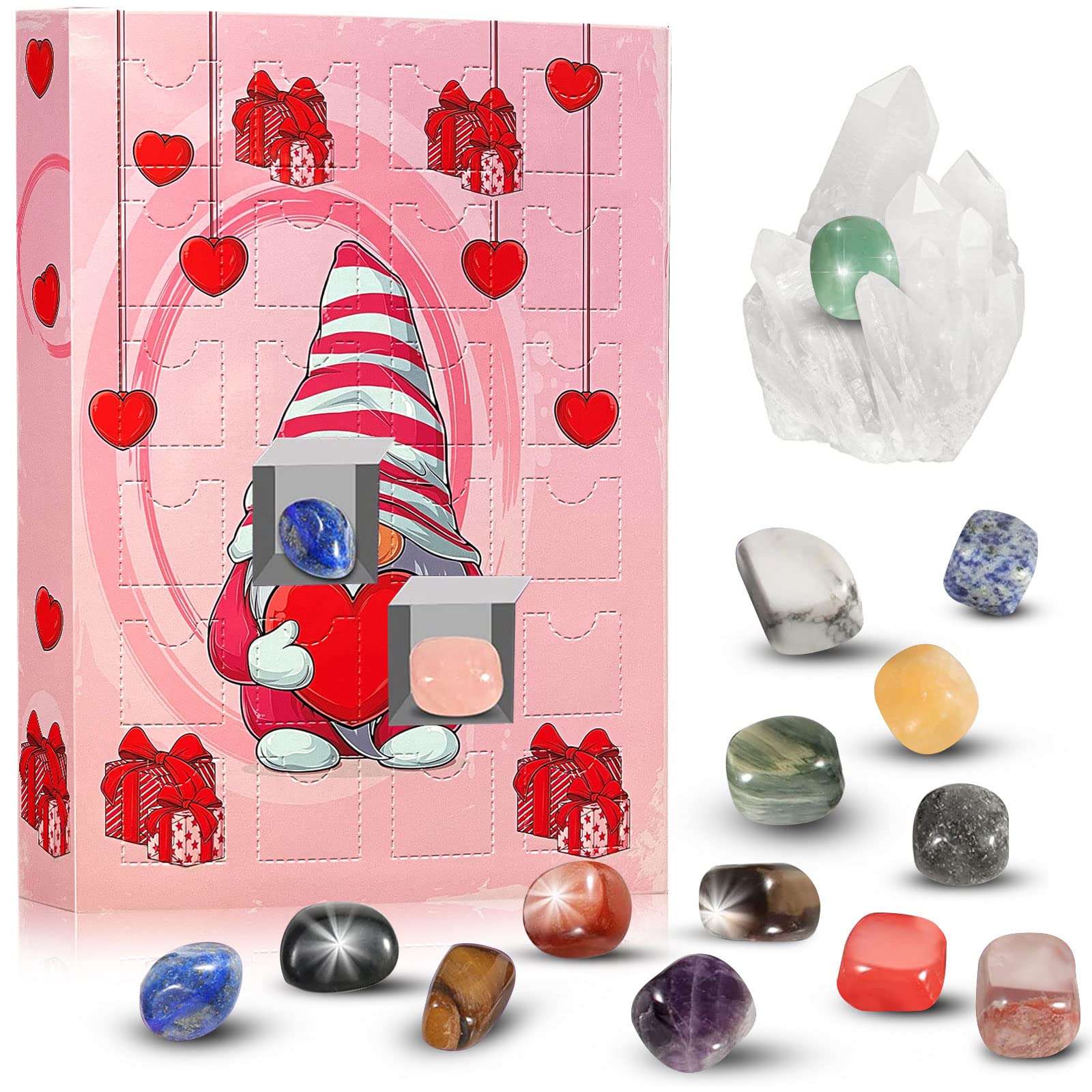 Amazon.com: Valentine's Day Countdown Calendar,24 Days Valentine's Day  Natural Crystal Gemstone Stone Minerals & Fossils Rock Collection For Kids Advent  Calendar For Birthday Valentine's Day Girls Boys : Home & Kitchen