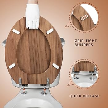 Angol Shiold 細長便座 成形木製便座静かに閉まる Elongated Toilet Seat Molded Wood Toilet Seat with Quietly
