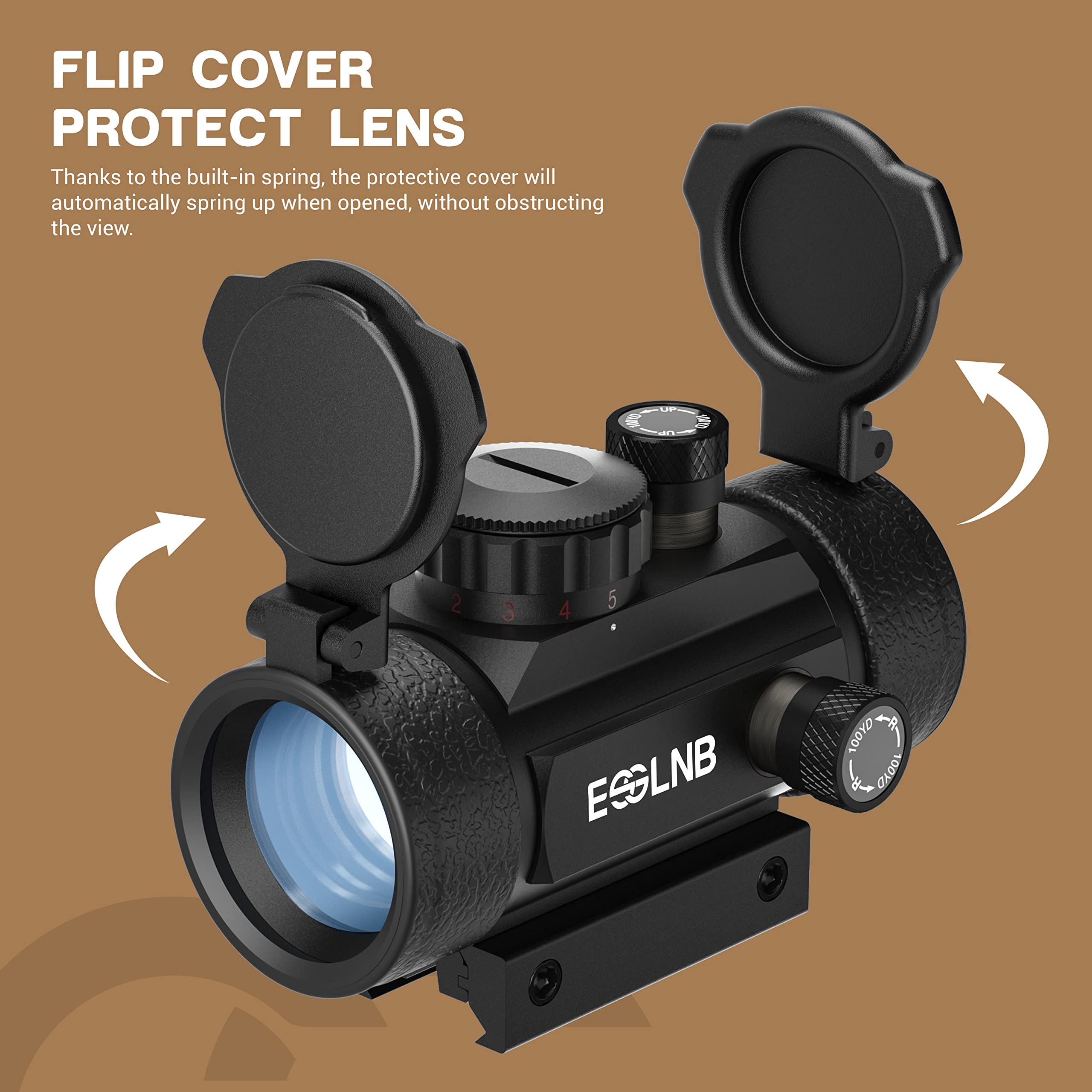 ESSLNB Red Dot Visier Rotpunktvisier für 13/22mm Schiene Leuchtpunktvisier Rot/Grün Punkt mit 5 Helligkeitsstufen für Jagd Softair und Armbrust