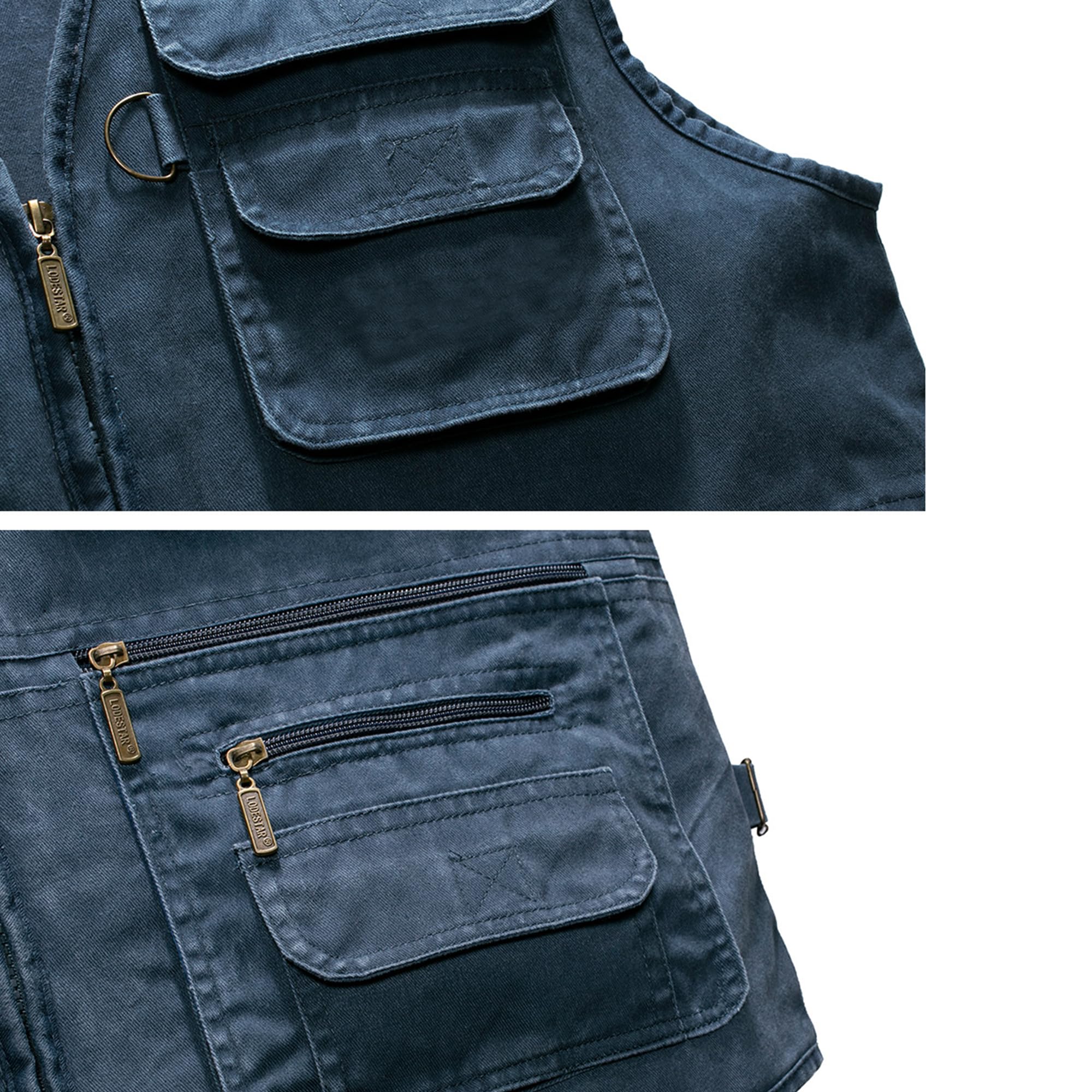 Gilet da Pesca da Uomo Multi-Tasche Gilet da Caccia Fotografico Giacca Senza Maniche Gilet da Lavoro Giubbini da Pesca per Attività All'aperto