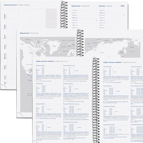 Miniatura 6 de MIQUELRIUS - Agenda septiembre 2022 agosto 2023 - Page Day - Plus Size 5.9 x 8.4 in - Bilingüe Español, Inglés - Escuela - Rojo