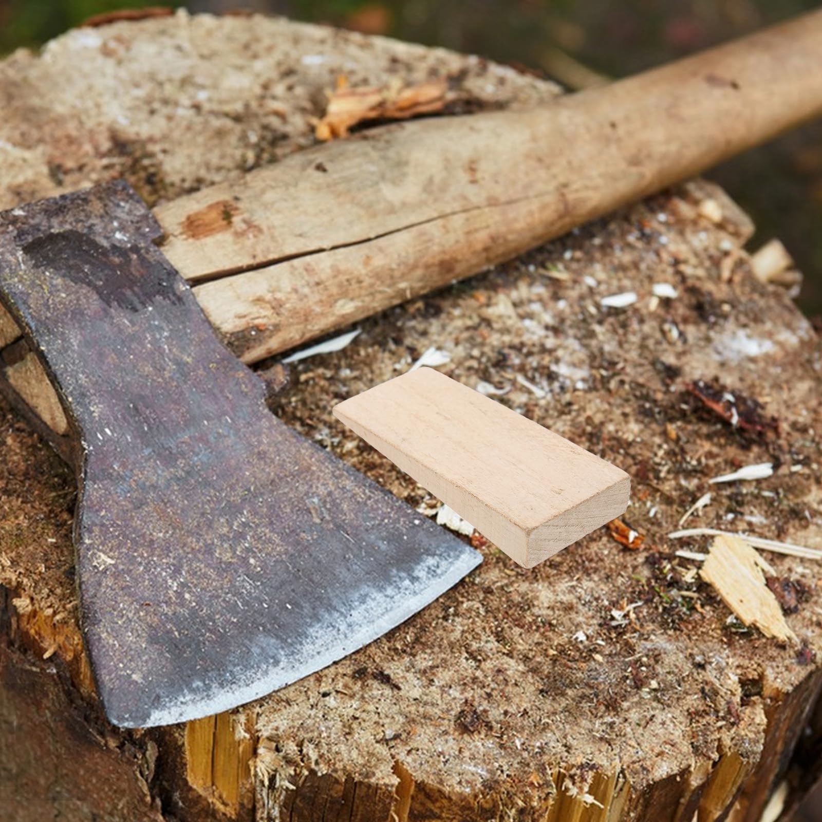 Coin de Fixation en Bois pour Manche de Hache et Houe, Cales Fines en Bois Jaune Lot de 10 Pièces, Accessoires pour Outils Agricoles, Cale de Poignée Sécurisée pour Entretien
