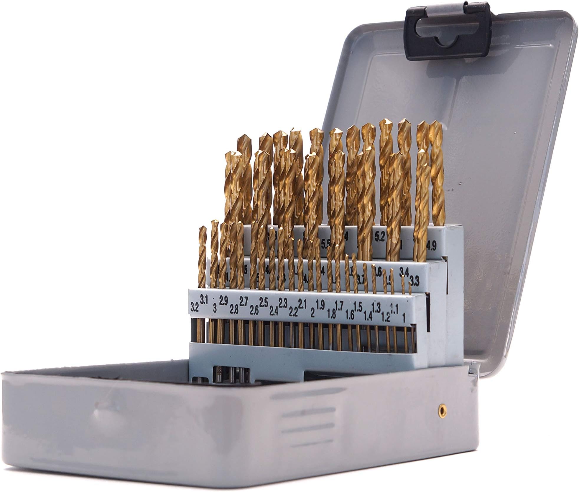 Tortoiseshell 51-Piece Metric Index Drill Bit Set, 1.0-6.0 mm, HSS with TiN Coating